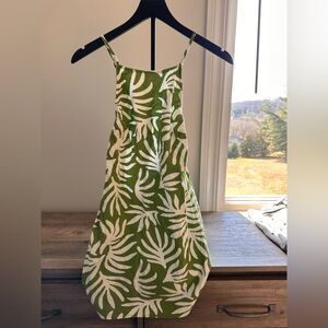 a new day Green and White Leaf Pattern Dress